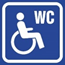 Grafika: Osoba niepełnosprawna logo WC