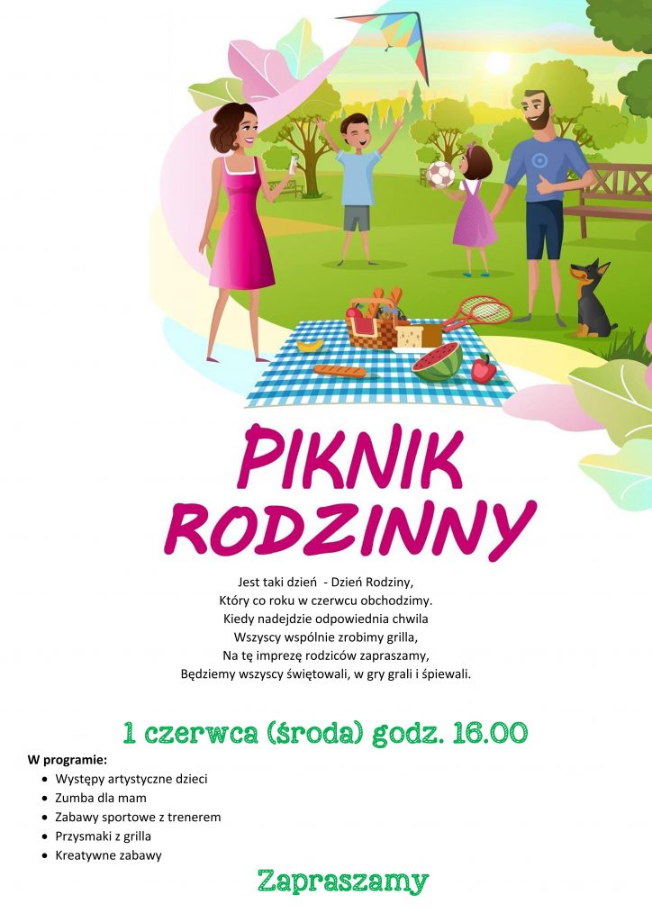 Plakat: Piknik rodzinny 1 czerwca godz. 16:00